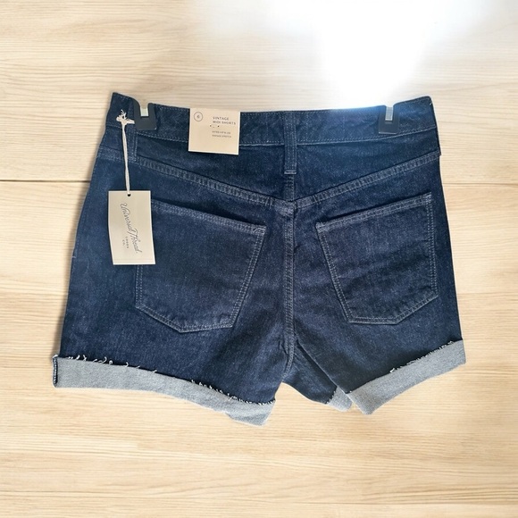 🆕 Universal Thread Shorts Womens 6/28R Blue Vintage Midi Cut-Off Stretch Denim - Picture 2 of 8
